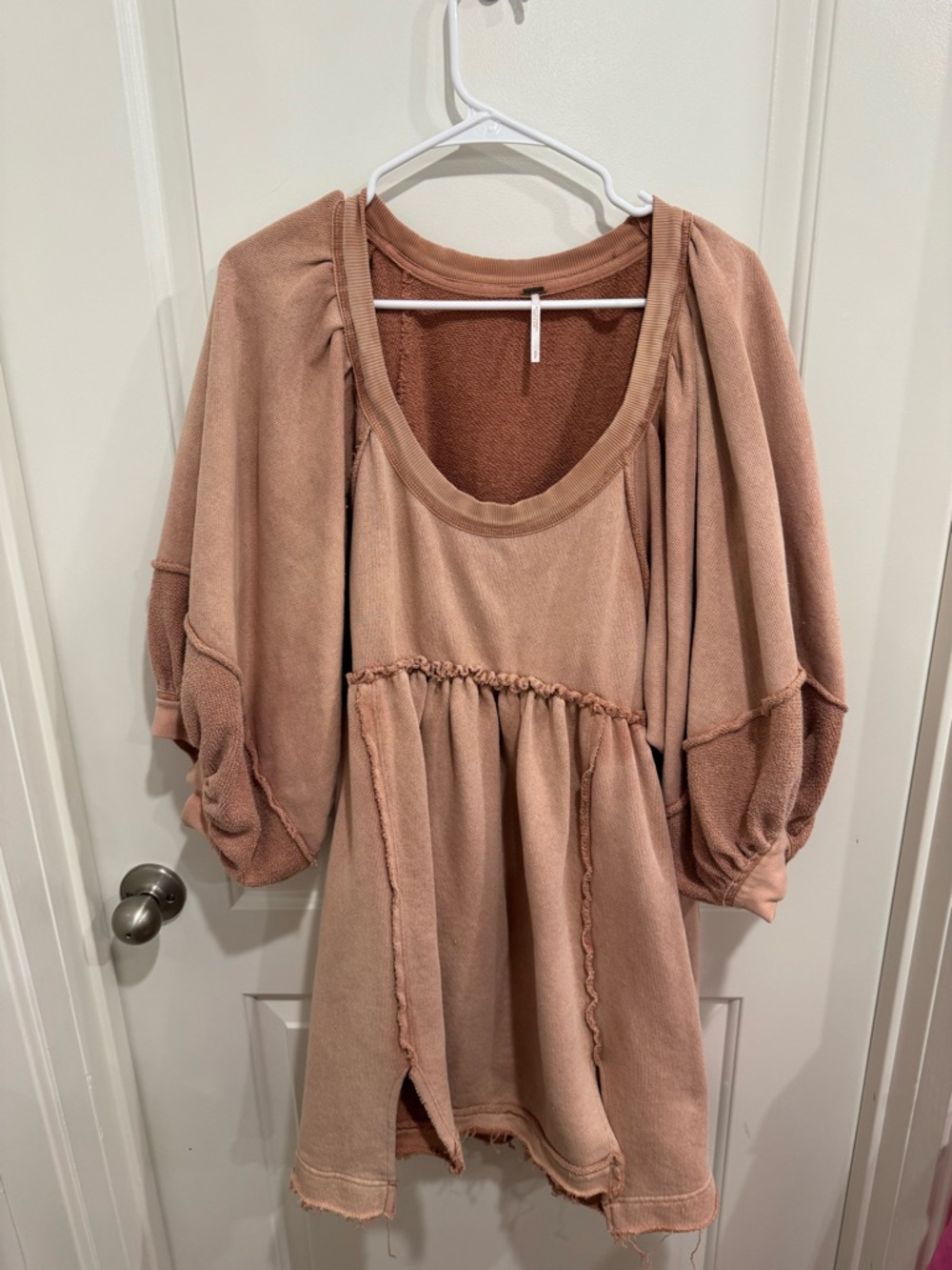 Free People Dusty Rose Bubble Sleeve Tunic
